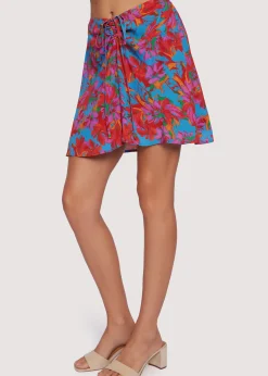 Lost + Wander Skirts*Hydra Springs Mini Skirt BLUE-FLORAL