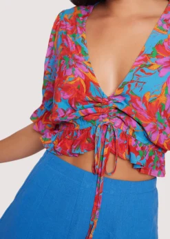 Lost + Wander Sets*Hydra Springs Top BLUE-FLORAL