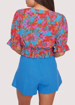 Lost + Wander Tops*Hydra Springs Top BLUE-FLORAL