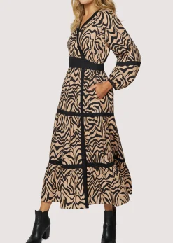 Lost + Wander Dresses*Ladies Night Maxi Dress IVORY-BLACK-ANIMAL