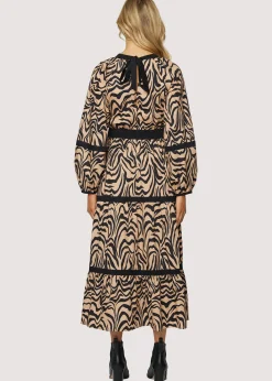 Lost + Wander Dresses*Ladies Night Maxi Dress IVORY-BLACK-ANIMAL