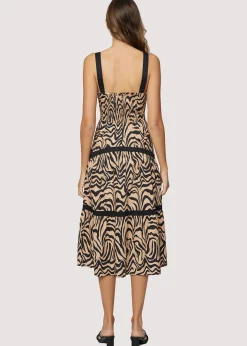 Lost + Wander Dresses*Ladies Night Midi Dress IVORY-BLACK-ANIMAL