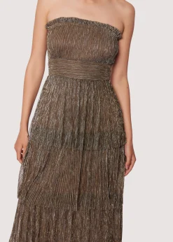 Lost + Wander Dresses*Le Mysterieux Midi Dress GOLD-SILVER-MULTI