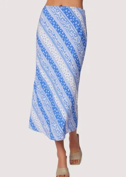 Lost + Wander Sets*Love Me True Midi Skirt BLUE-WHITE-STRIPE