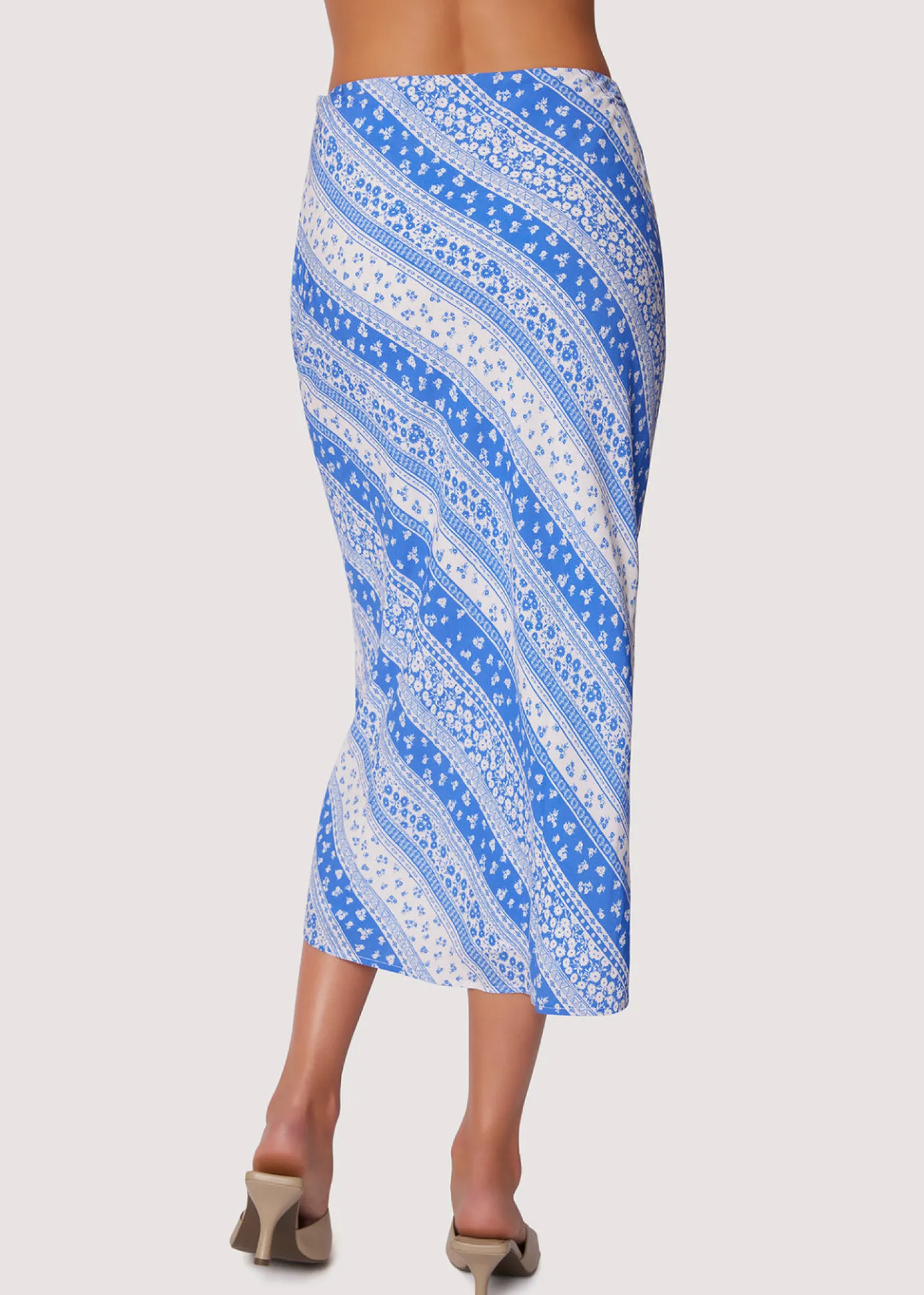 Lost + Wander Sets*Love Me True Midi Skirt BLUE-WHITE-STRIPE