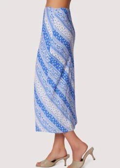 Lost + Wander Skirts*Love Me True Midi Skirt BLUE-WHITE-STRIPE