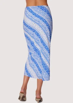 Lost + Wander Skirts*Love Me True Midi Skirt BLUE-WHITE-STRIPE