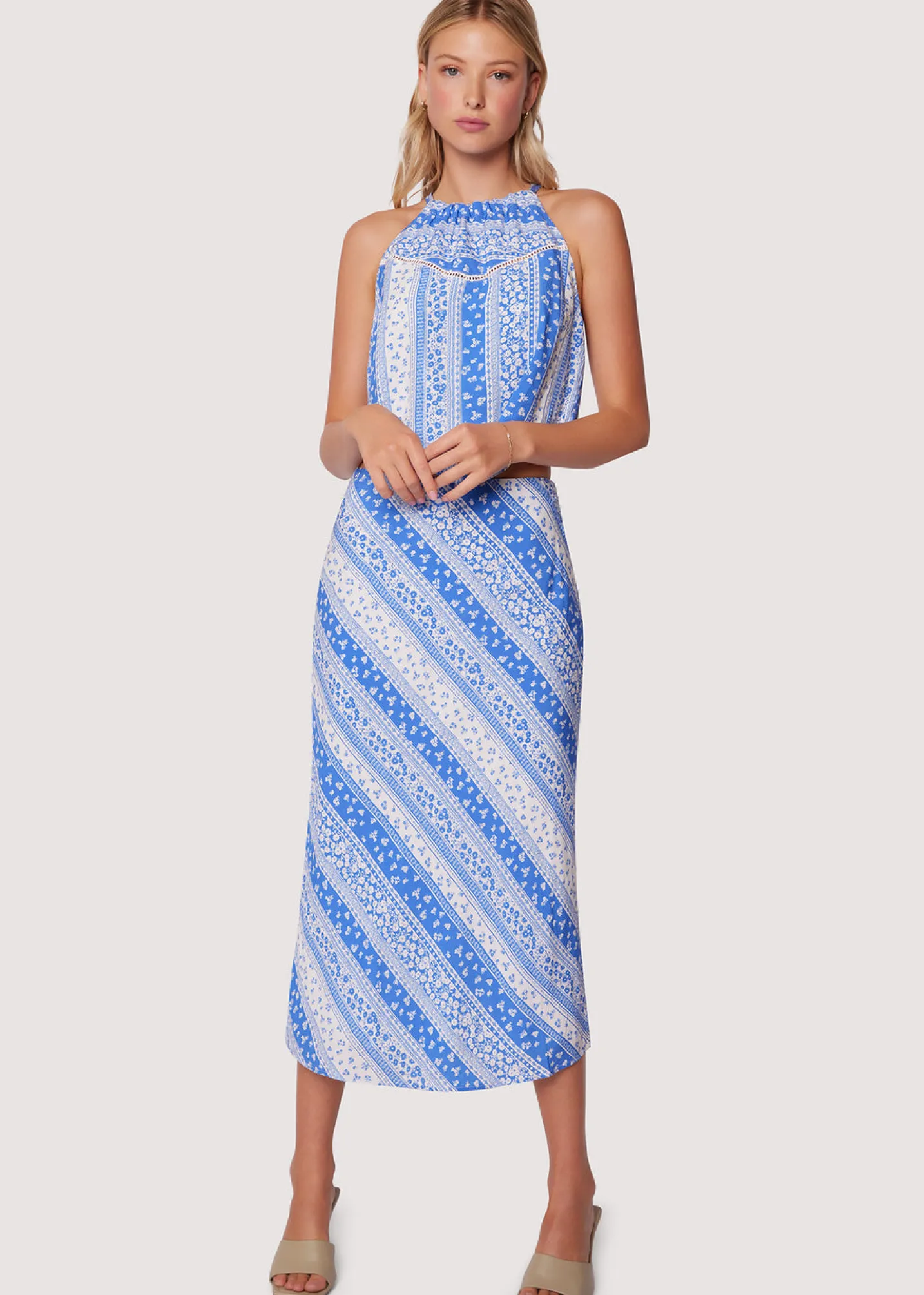 Lost + Wander Sets*Love Me True Top BLUE-WHITE-STRIPE