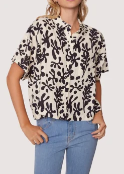 Lost + Wander Tops*Minerva's Spell Boxy Short Sleeve Top BLACK-WHITE