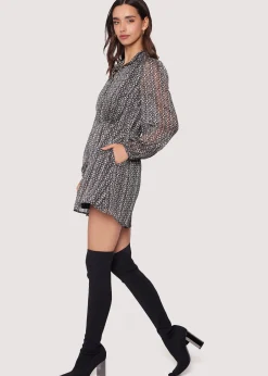 Lost + Wander Dresses*Mira Mini Dress BLACK-IVORY-MULTI