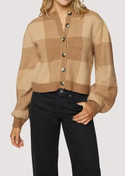 Lost + Wander Tops*Nature School Cardigan CAMEL-GINGHAM