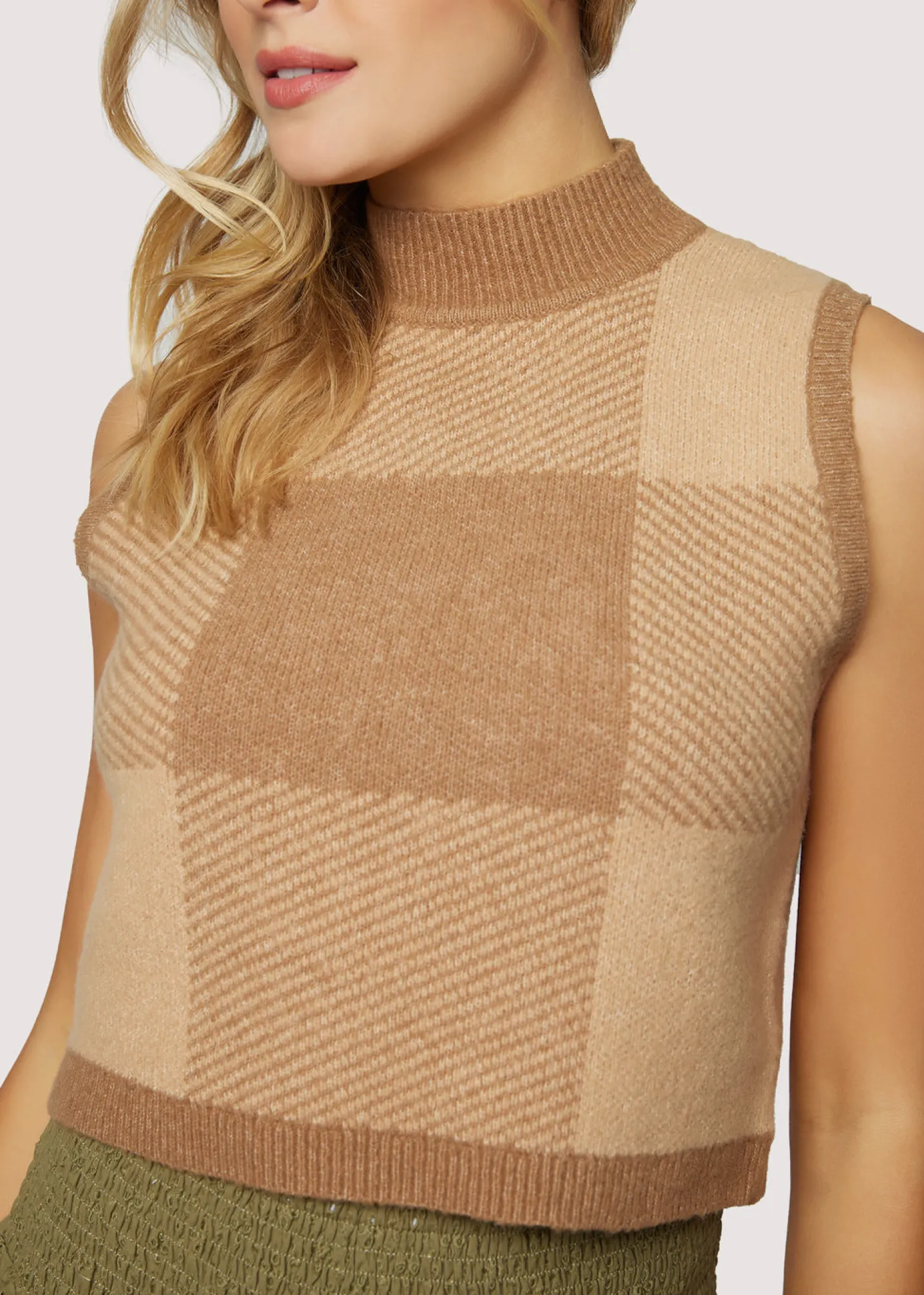 Lost + Wander Sets*Nature School Crop Top CAMEL-GINGHAM