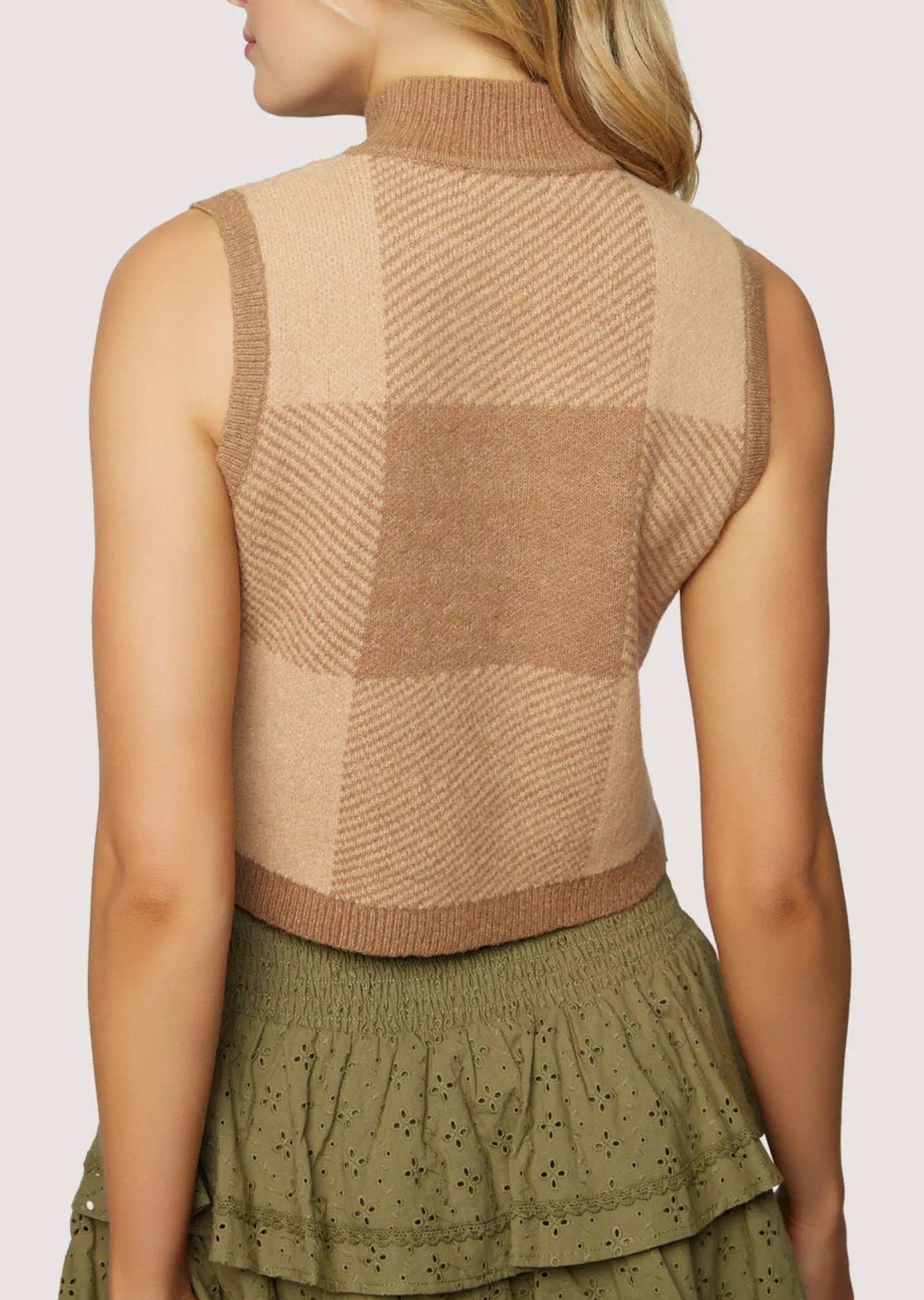 Lost + Wander Sets*Nature School Crop Top CAMEL-GINGHAM