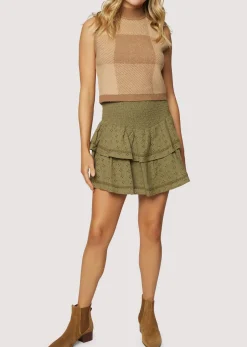 Lost + Wander Tops*Nature School Crop Top CAMEL-GINGHAM