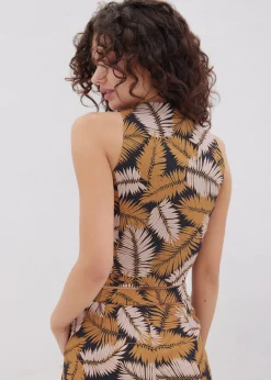 Lost + Wander Tops*Nightfall Palm Crop Top TAUPETROPICAL