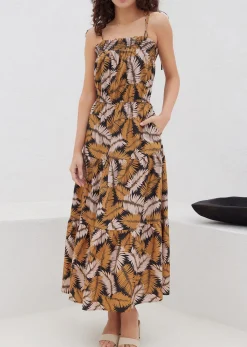 Lost + Wander Dresses*Nightfall Palm Maxi Dress TAUPETROPICAL