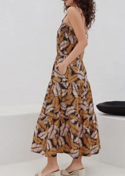 Lost + Wander Dresses*Nightfall Palm Maxi Dress TAUPETROPICAL