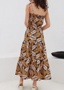 Lost + Wander Dresses*Nightfall Palm Maxi Dress TAUPETROPICAL