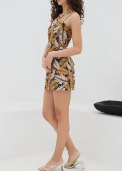 Lost + Wander Dresses*Nightfall Palm Mini Dress TAUPETROPICAL