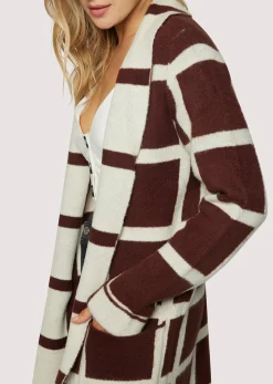 Lost + Wander Tops*Off The Grid Cardigan DARK-BROWN-GRID