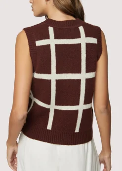 Lost + Wander Tops*Off The Grid Vest DARK-BROWN-GRID