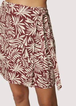 Lost + Wander Skirts*Palm Oasis Mini Skirt BROWN-WHITE-PALM