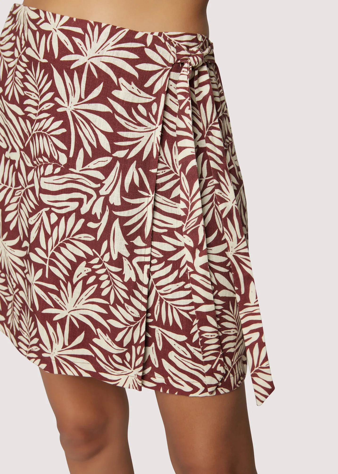 Lost + Wander Skirts*Palm Oasis Mini Skirt BROWN-WHITE-PALM