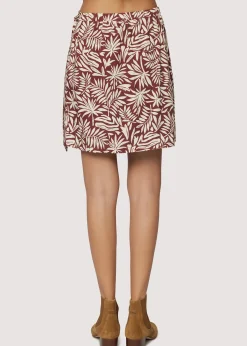 Lost + Wander Skirts*Palm Oasis Mini Skirt BROWN-WHITE-PALM