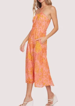 Lost + Wander Dresses*Peony Delight Midi Dress ORANGE-FLORAL