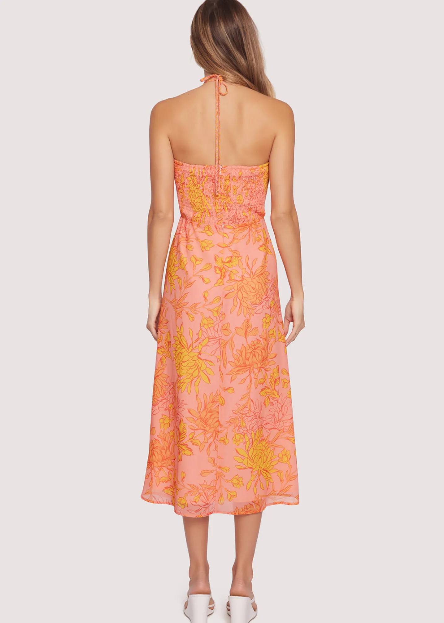Lost + Wander Dresses*Peony Delight Midi Dress ORANGE-FLORAL
