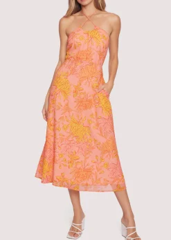 Lost + Wander Dresses*Peony Delight Midi Dress ORANGE-FLORAL