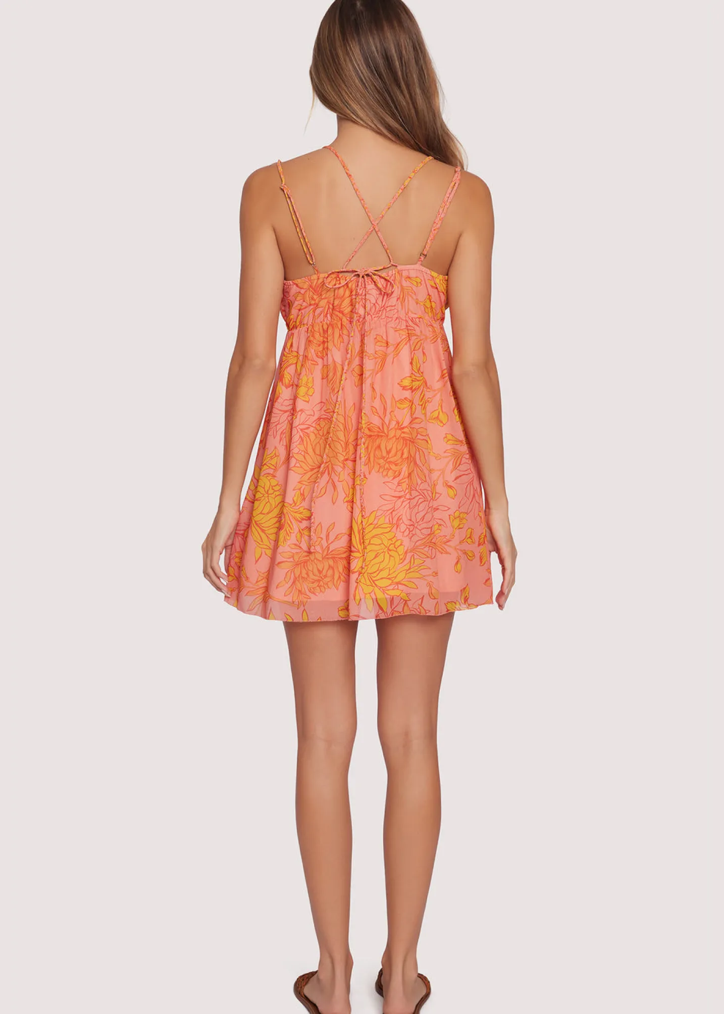 Lost + Wander Dresses*Peony Delight Mini Dress ORANGE-FLORAL