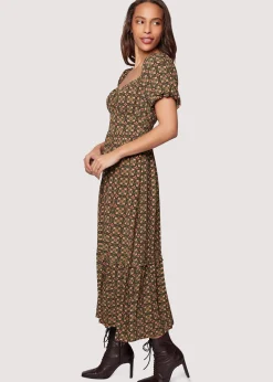 Lost + Wander Dresses*Pinnate Leaves Maxi Dress OLIVE