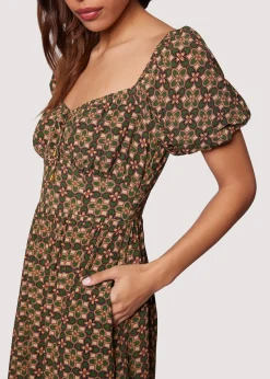 Lost + Wander Dresses*Pinnate Leaves Maxi Dress OLIVE