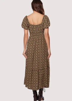 Lost + Wander Dresses*Pinnate Leaves Maxi Dress OLIVE