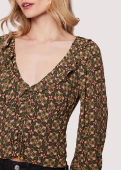 Lost + Wander Tops*Pinnate Leaves Top OLIVE