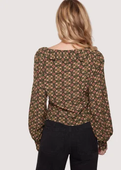 Lost + Wander Tops*Pinnate Leaves Top OLIVE