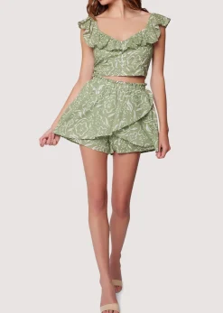 Lost + Wander Pants and Shorts*Saguaro Blooms Skort GREEN-WHITE