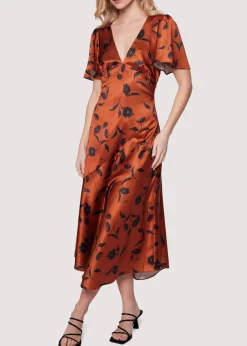 Lost + Wander Dresses*Sepia Dahlia Midi Dress BROWN-FLORAL