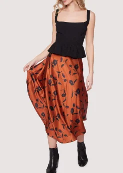Lost + Wander Skirts*Sepia Dahlia Skirt BROWN-FLORAL