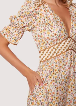 Lost + Wander Dresses*Spring Sunrise Midi Dress YELLOW-MULTI-FLORAL