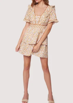 Lost + Wander Dresses*Spring Sunrise Mini Dress YELLOW-MULTI-FLORAL