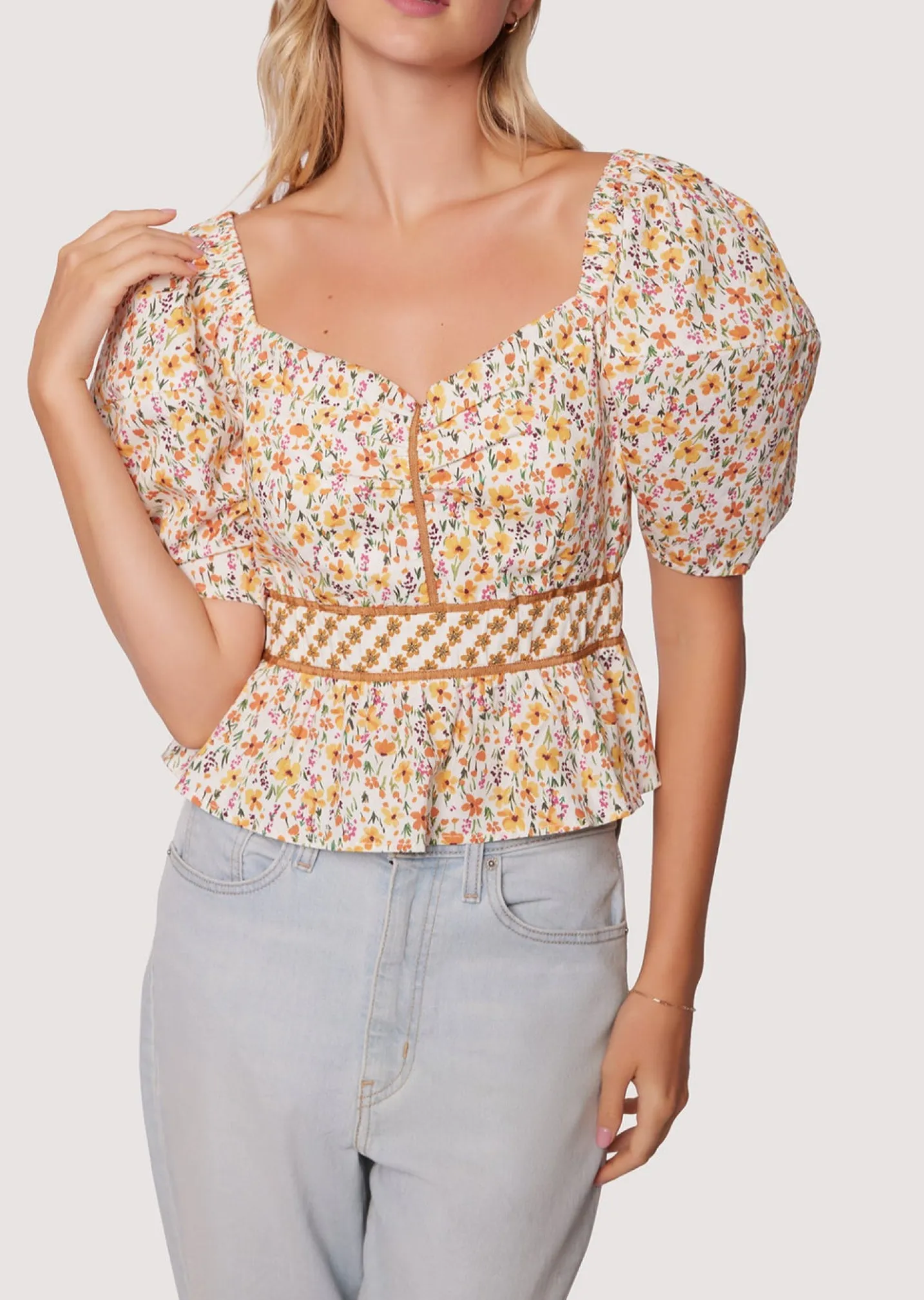 Lost + Wander Sets*Spring Sunrise Top YELLOW-MULTI-FLORAL