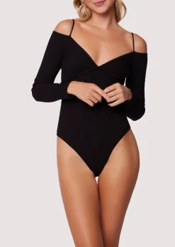 Lost + Wander Tops*Stargazing Long Sleeve Bodysuit BLACK