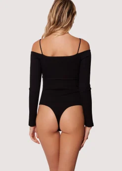 Lost + Wander Tops*Stargazing Long Sleeve Bodysuit BLACK