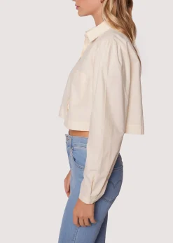 Lost + Wander Tops*Sunny Business Boxy Crop Top OFF-WHITE