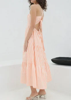 Lost + Wander Dresses*Sunset Stripe Maxi Dress WHITE-ORANGE-STRIPE
