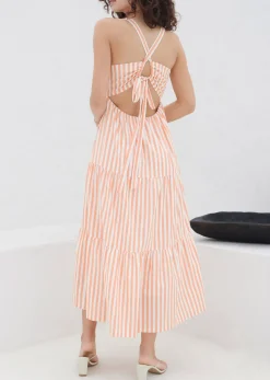 Lost + Wander Dresses*Sunset Stripe Maxi Dress WHITE-ORANGE-STRIPE