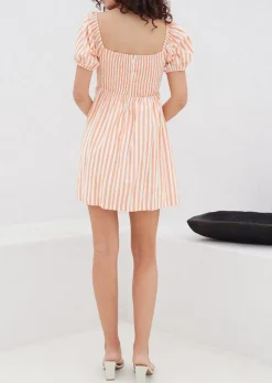 Lost + Wander Dresses*Sunset Stripe Mini Dress WHITE-ORANGE-STRIPE