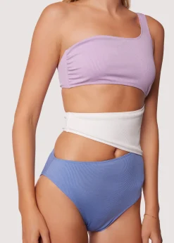 Lost + Wander Swim*Tan Line Trio One-Piece Swimsuit BLUE-LAVENDER-CREAM